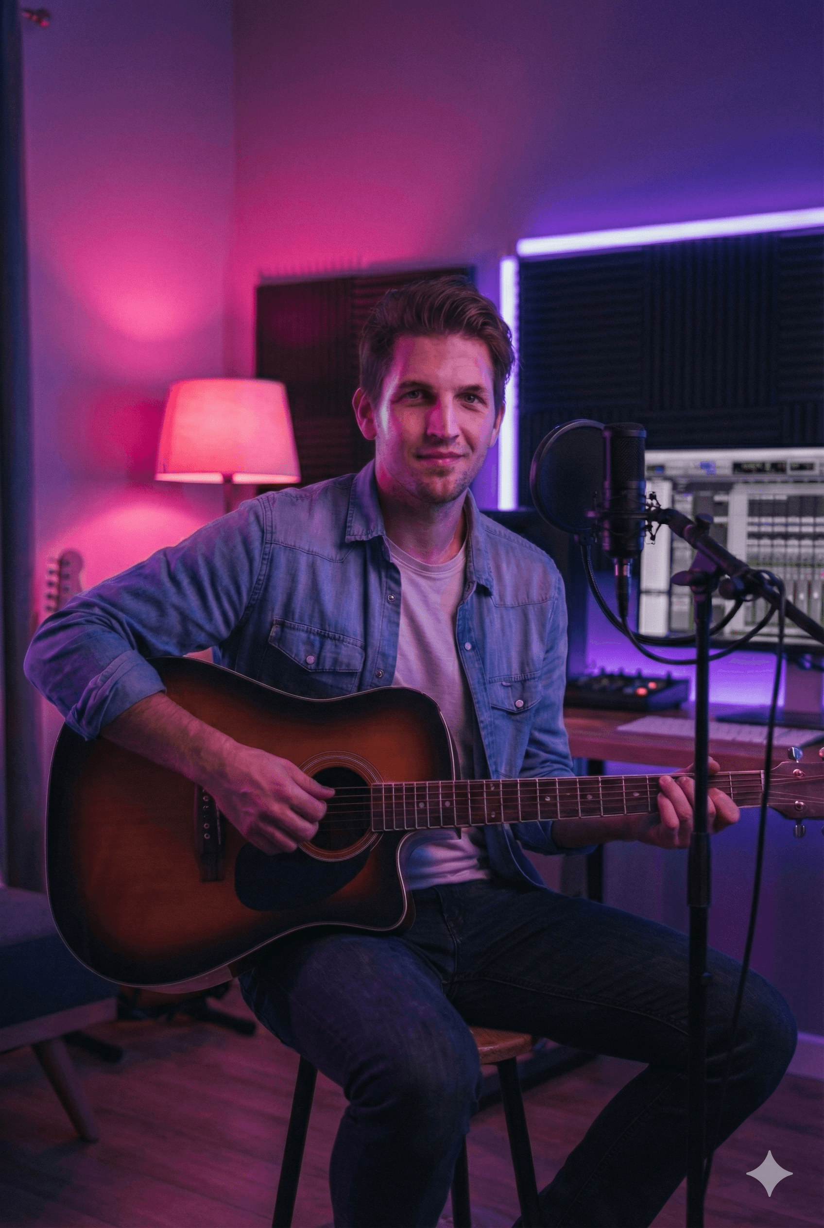 Music creator performing live